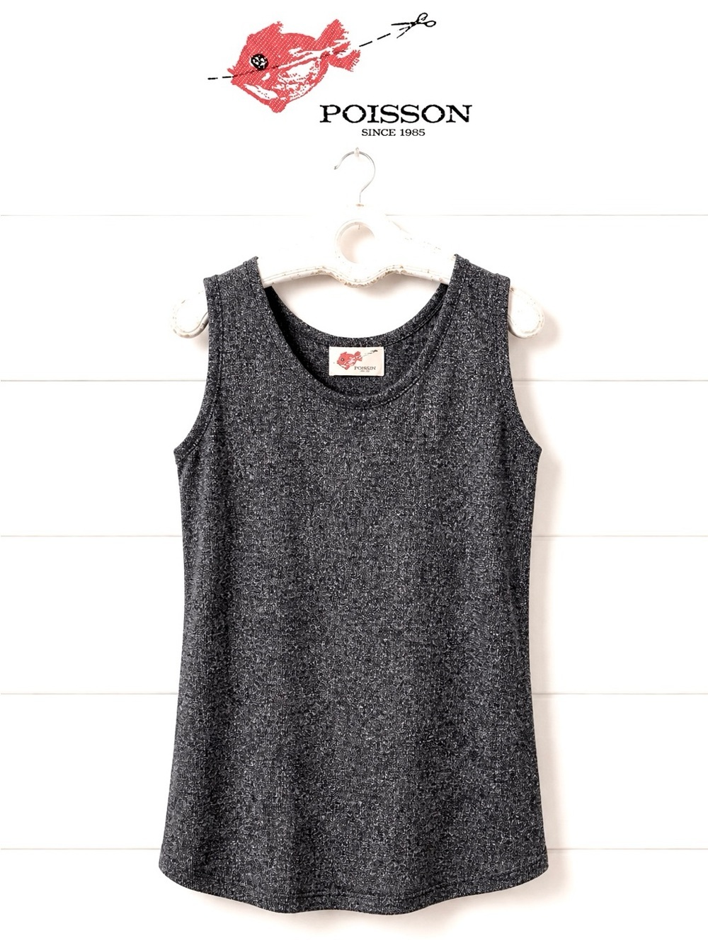 POISSON – Sleeveless textured knit top – Size M